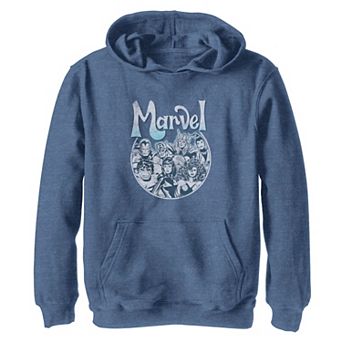 Boys 8-20 Marvel Retro Style Circle Group Portrait Hoodie
