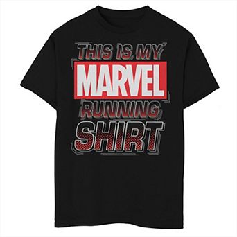 Boys 6-20 Marvel Comics Retro Logo This is my Running Shirt Graphic Tee