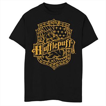 Boys Husky Harry Potter Hufflepuff Dark Detailed Crest Graphic Tee