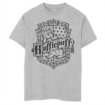 Boys Husky Harry Potter Hufflepuff Dark Detailed Crest Graphic Tee