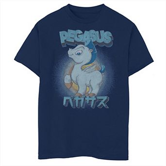 Disney's Hercules Boys Husky Pegasus Kanji Portrait Logo Graphic Tee