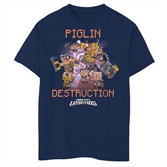 Boys 8-20 Minecraft Legends Piglin Destruction Husky Tee