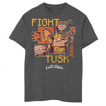 Boys 8-20 Minecraft Legends Fight Tusk & Hoof Husky Tee