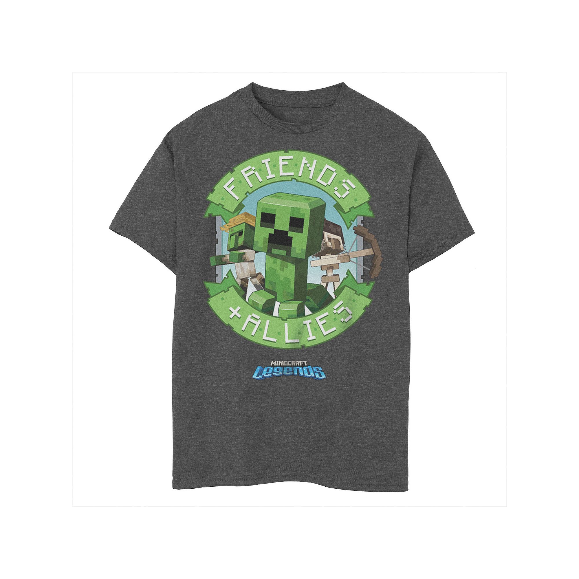 Boys 8-20 Minecraft Creeper Friends & Allies Husky Tee, Boys, Size: Small 
