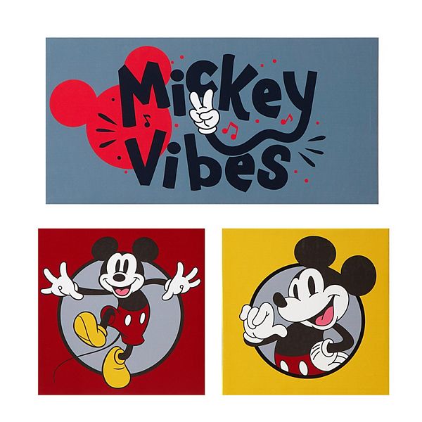 Disney's Mickey Mouse Vibes Canvas Wall Art 3-piece Set by Idea Nuova - Multi