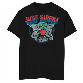 Boys Husky Star Wars The Child Just Sipping Graphic Tee