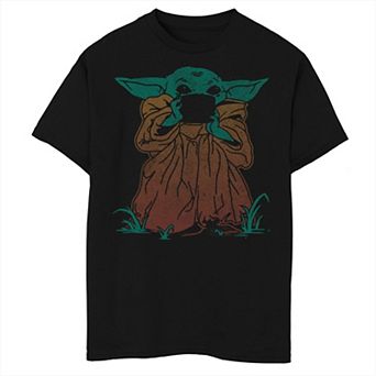 Boys Husky Star Wars The Mandalorian The Child Soup Drinker Graphic Tee
