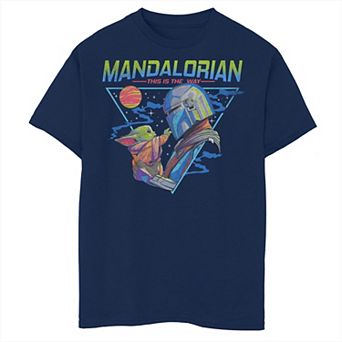Boys Husky Star Wars The Mandalorian & The Child Triangle Galaxy Touch Graphic Tee