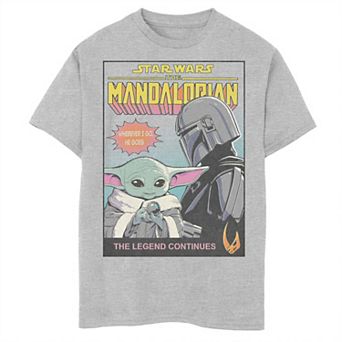Boys Husky Star Wars The Mandalorian & The Child Comic Cover Legend Graphic Tee