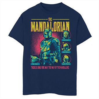 Boys Husky Star Wars The Mandalorian Group Shot One Way Only Graphic Tee