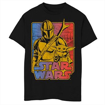 Boys Husky Star Wars The Mandalorian & The Child Leading The Way Graphic Tee