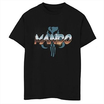 Boys Husky Star Wars The Mandalorian Mando Title Graphic Tee