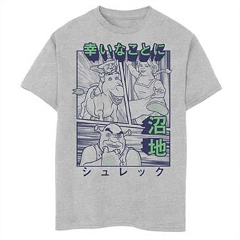 Boys Husky Shrek Cast Kanji Characters Graphic Tee