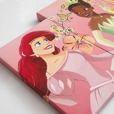 Disney Princess Idea Nuova Floral Canvas Wall Art 5 piece Set