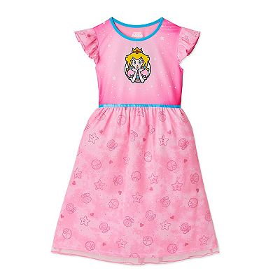 princess peach pajama dress Kids Princess Peach Inspired Nightgown - Play Dress - Costume - Machine  Washable