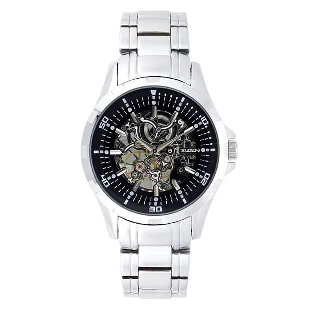 Elgin Men s Silver Tone Skeleton Dial Watch FG8030KL