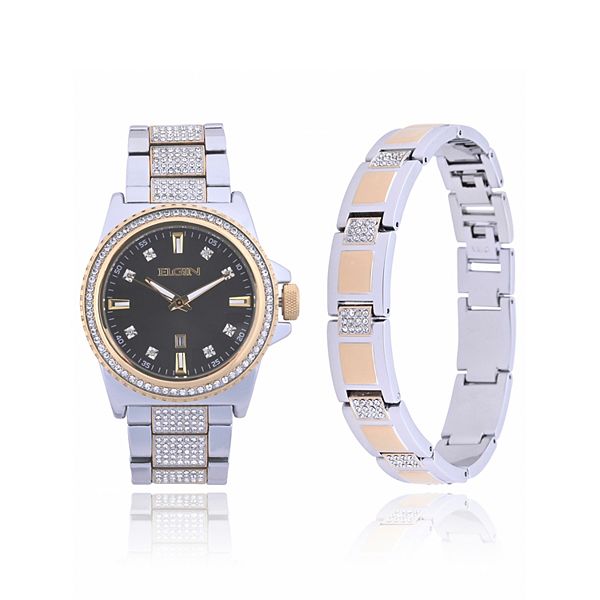 Elgin Men's TwoTone Watch and Matching Bracelet Set FG180015STKL