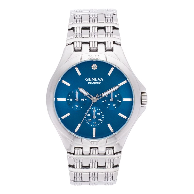 Men's Geneva Diamond Accent Bracelet Watch, Grey