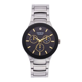 Men's Geneva Diamond Accent Bracelet Watch