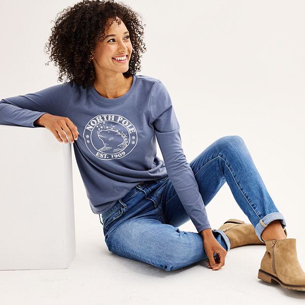 Women's Sonoma Goods For Life® Long Sleeve Holiday Graphic Tee