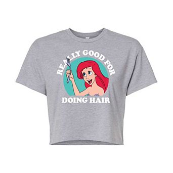 Juniors' Disney's The Little Mermaid Good For Hair Cropped Tee