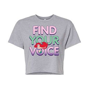 Juniors' Disney's The Little Mermaid Your Voice Cropped Tee
