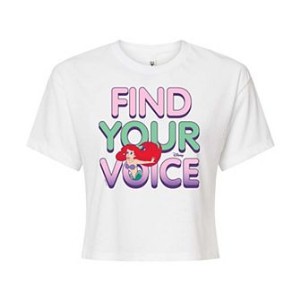 Juniors' Disney's The Little Mermaid Your Voice Cropped Tee