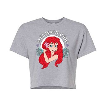 Juniors' Disney's The Little Mermaid Chic Cropped Tee