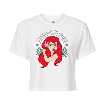 Juniors' Disney's The Little Mermaid Chic Cropped Tee