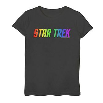 Girls 7-16 Star Trek Rainbow Logo Graphic Tee