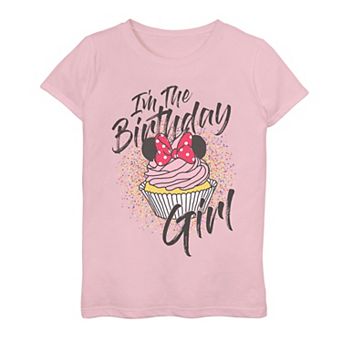 Disney's Minnie Mouse I'm The Birthday Girl Cupcake Girls 7-16 Graphic Tee