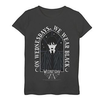 Girls Wednesday On This Day We Wear Black Graphic Tee