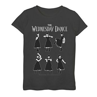 Girls Wednesday Addams Iconic Dance Steps Graphic Tee