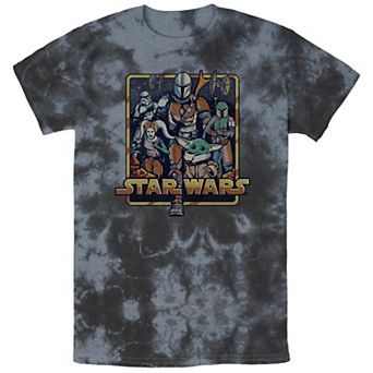 Men's The Mandalorian Mando's Team Group Shot Bombard Wash Graphic Tee