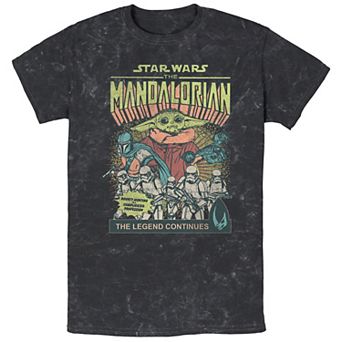 Men's The Mandalorian Comic-book Style Cover Bombard Wash Graphic Tee