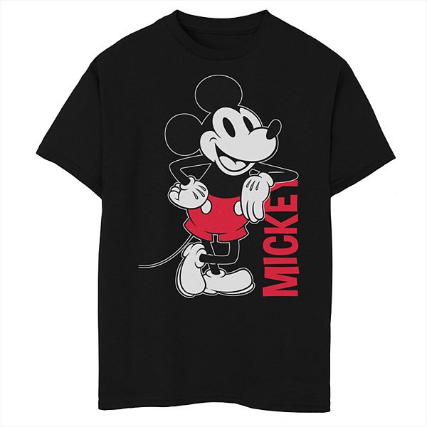 Disney's Mickey Mouse Boys 8-20 Vintage Mickey Outline Husky Tee