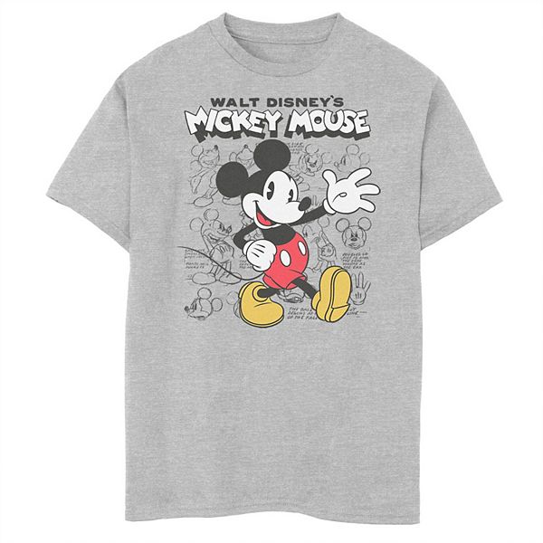 Disney's Mickey Mouse Boys 8-20 Classic Sketched Poster Husky Tee