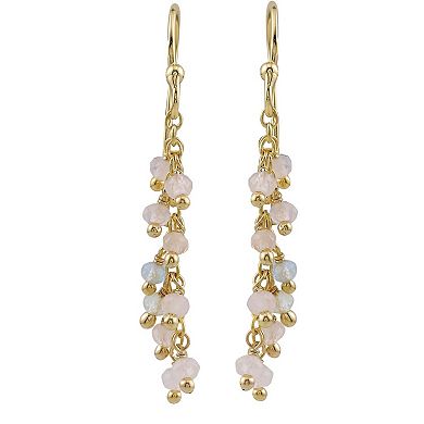 Gemistry 14k Gold Over Sterling Silver Gemstone Beaded Drop Earrings