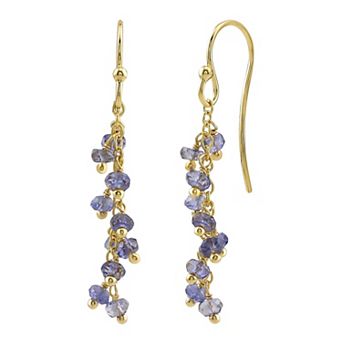 Gemistry 14k Gold Over Sterling Silver Gemstone Beaded Drop Earrings