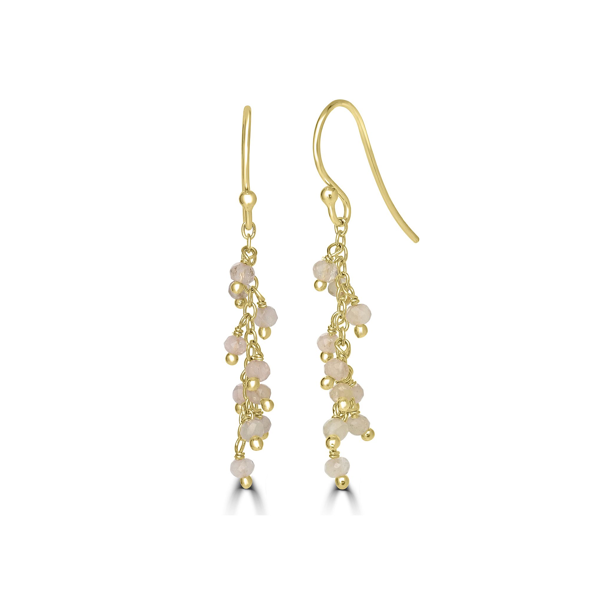 Gemistry 14k Gold Over Sterling Silver Gemstone Beaded Drop Earrings, Women