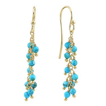 Gemistry 14k Gold Over Sterling Silver Gemstone Beaded Drop Earrings