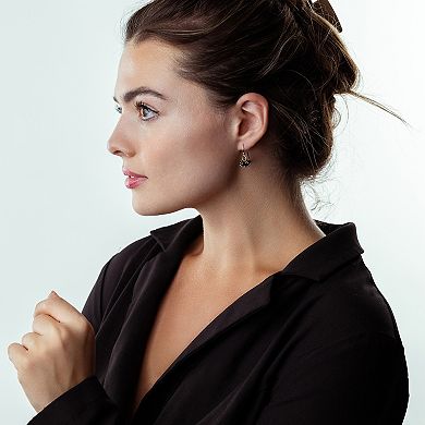 Gemistry 14k Gold Over Sterling Silver Gemstone Bead Cluster Drop Earrings