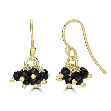 Gemistry 14k Gold Over Sterling Silver Gemstone Bead Cluster Drop Earrings