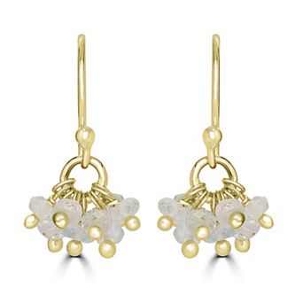 Gemistry 14k Gold Over Sterling Silver Gemstone Bead Cluster Drop Earrings