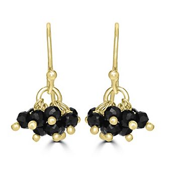 Gemistry 14k Gold Over Sterling Silver Gemstone Bead Cluster Drop Earrings