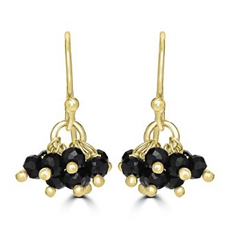 Gemistry 14k Gold Over Sterling Silver Gemstone Bead Cluster Drop Earrings
