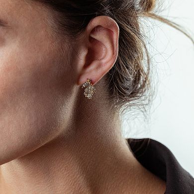 Gemistry 14k Gold Over Sterling Silver Gemstone Cluster Drop Earrings