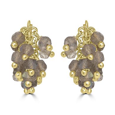 Gemistry 14k Gold Over Sterling Silver Gemstone Cluster Drop Earrings