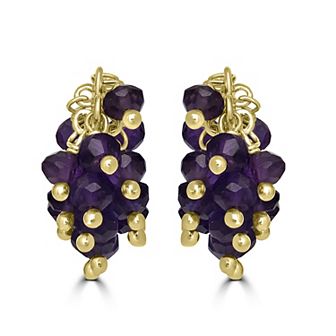 Gemistry 14k Gold Over Sterling Silver Gemstone Cluster Drop Earrings