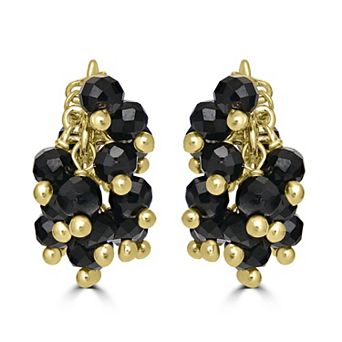 Gemistry 14k Gold Over Sterling Silver Gemstone Cluster Drop Earrings